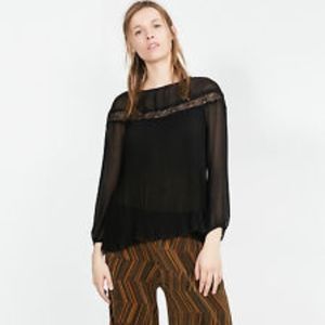 Zara Pleated Chiffon Blouse